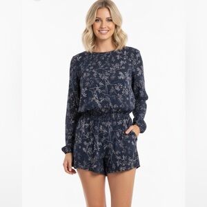 Lucca Couture size medium blue floral boho romper